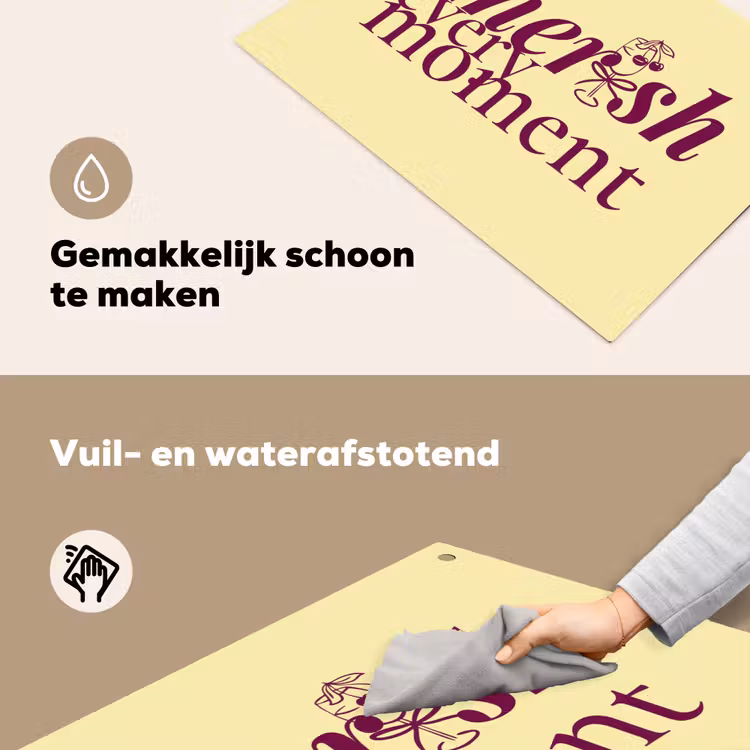 Cherish every moment - Cocktailglas - Geel Inductie beschemer met haakjes klein -ky-schoon-nl
