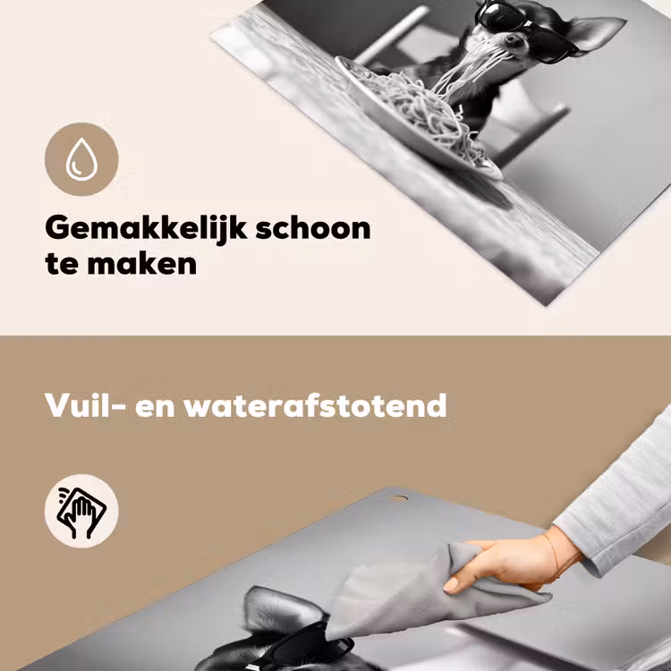 Chihuahua - Hond - Zonnebril - Humoristisch - Zwart - Wit - Spaghetti Inductie beschemer met haakjes klein -ky-schoon-nl