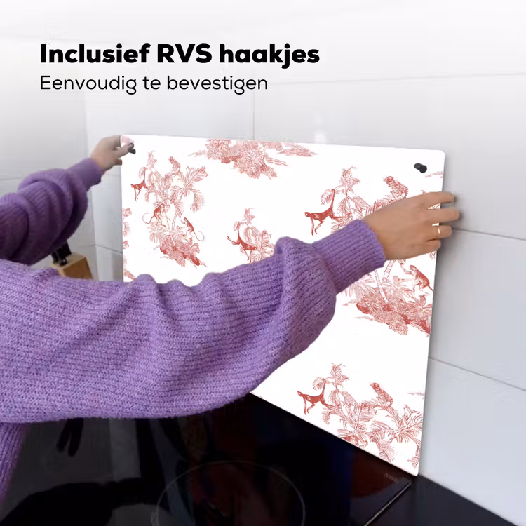 Chimpansee - Beplanting - Rood Inductie beschemer met haakjes klein 777 -ky-ophangen-nl