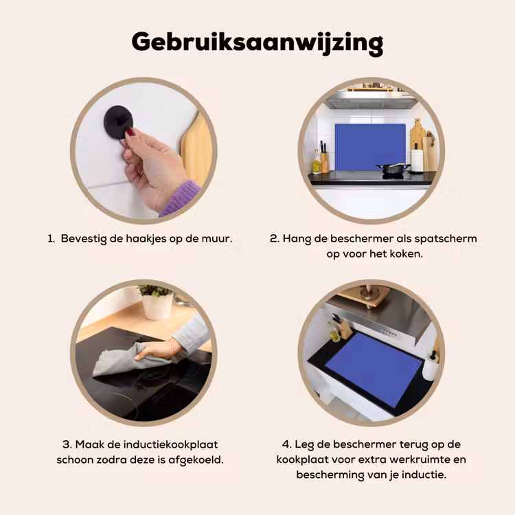 Chinese - Blue - Blauw Inductie beschemer met haakjes klein 777 -ky-gebruik-nl