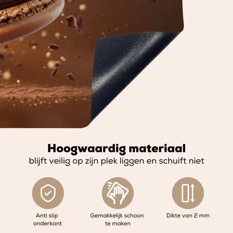 Chocolade - Macarons - Eten - Snoep Inductie beschemer met haakjes klein -ky-onderkant-nl