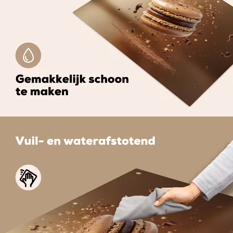 Chocolade - Macarons - Eten - Snoep Inductie beschemer met haakjes klein -ky-schoon-nl