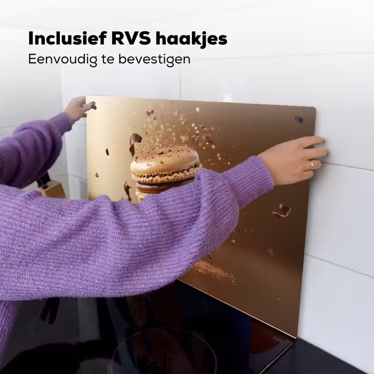 Chocolade - Macarons - Eten - Snoep Inductie beschemer met haakjes klein -ky-ophangen-nl