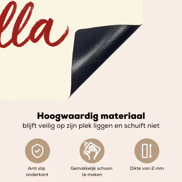 Ciao bella - Rood - Wit - Minimalistisch Inductie beschemer met haakjes klein -ky-onderkant-nl