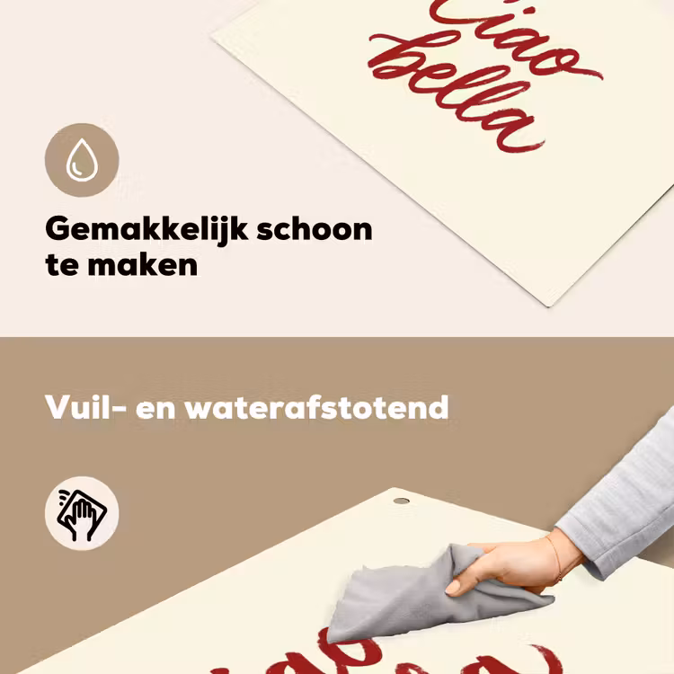 Ciao bella - Rood - Wit - Minimalistisch Inductie beschemer met haakjes klein -ky-schoon-nl