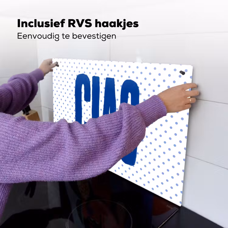 Ciao - Blauw - Stippen Inductie beschemer met haakjes klein -ky-ophangen-nl