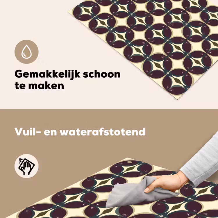 Cirkel - Retro - Kleurrijk Inductie beschemer met haakjes klein 777 -ky-schoon-nl