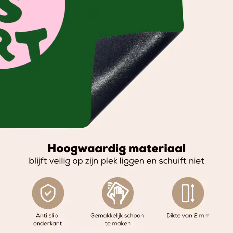 Cirkel - Roze - Tekst - Art Inductie beschemer met haakjes klein -ky-onderkant-nl