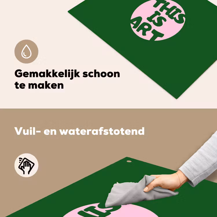 Cirkel - Roze - Tekst - Art Inductie beschemer met haakjes klein -ky-schoon-nl