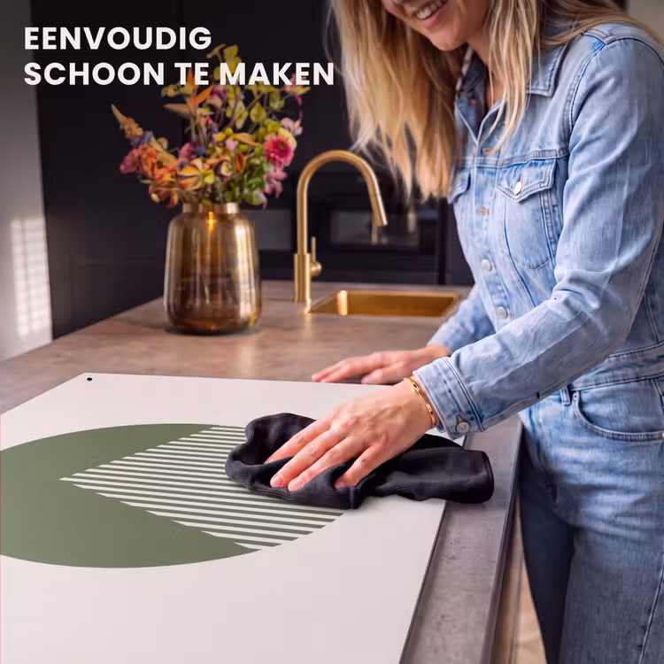 Cirkel - Strepen - Geometrisch - Abstract - Groen Inductie beschemer met haakjes klein -ky-schoon-nl