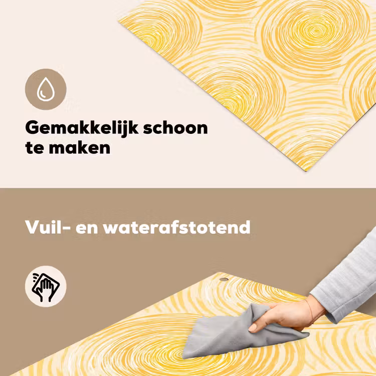 Cirkels - Abstract - Artistiek - Geel Inductie beschemer met haakjes klein 777 -ky-schoon-nl