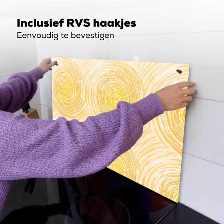 Cirkels - Abstract - Artistiek - Geel Inductie beschemer met haakjes klein 777 -ky-ophangen-nl