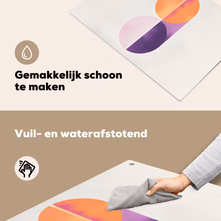 Cirkels - Abstract - Paars Inductie beschemer met haakjes klein -ky-schoon-nl
