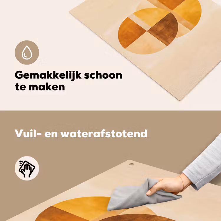 Cirkels - Geel - Minimalistisch Inductie beschemer met haakjes klein -ky-schoon-nl