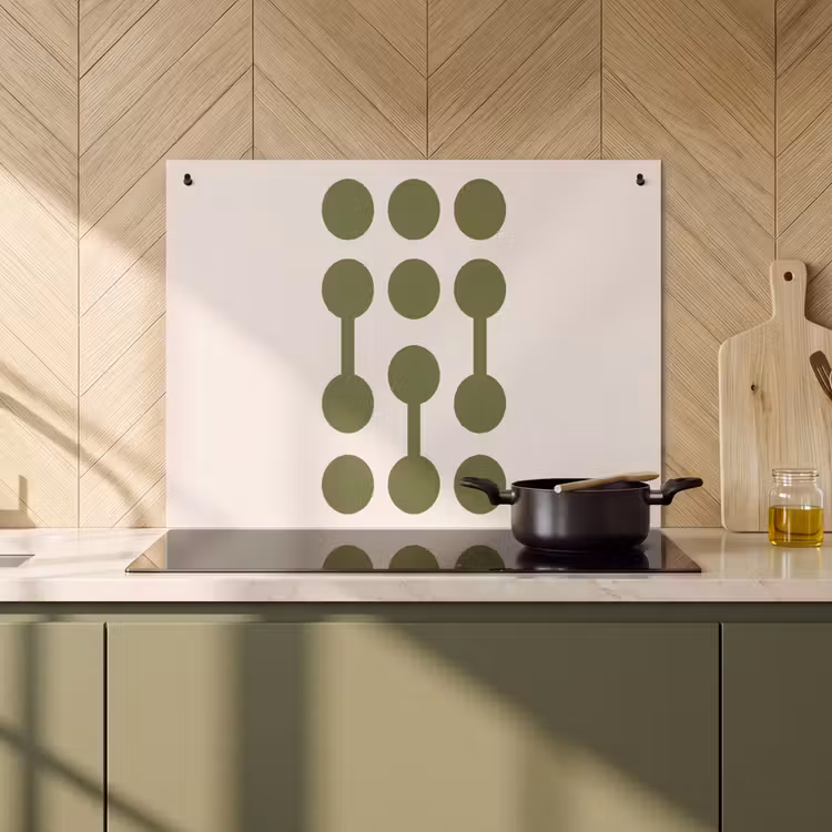 Cirkels - Geometrisch - Abstract - Modern - Groen Inductie beschemer met haakjes klein -sfeer2
