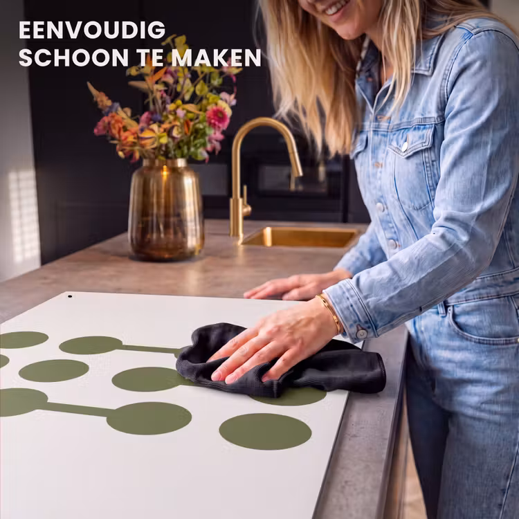 Cirkels - Geometrisch - Abstract - Modern - Groen Inductie beschemer met haakjes klein -ky-schoon-nl