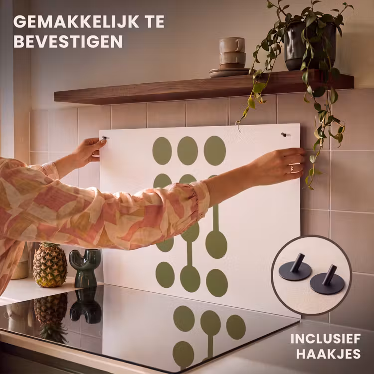 Cirkels - Geometrisch - Abstract - Modern - Groen Inductie beschemer met haakjes klein -ky-ophangen-nl