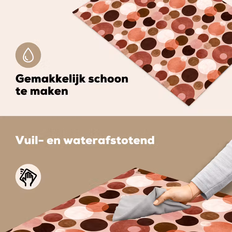 Cirkels - Modern - Kleurrijk Inductie beschemer met haakjes klein 777 -ky-schoon-nl