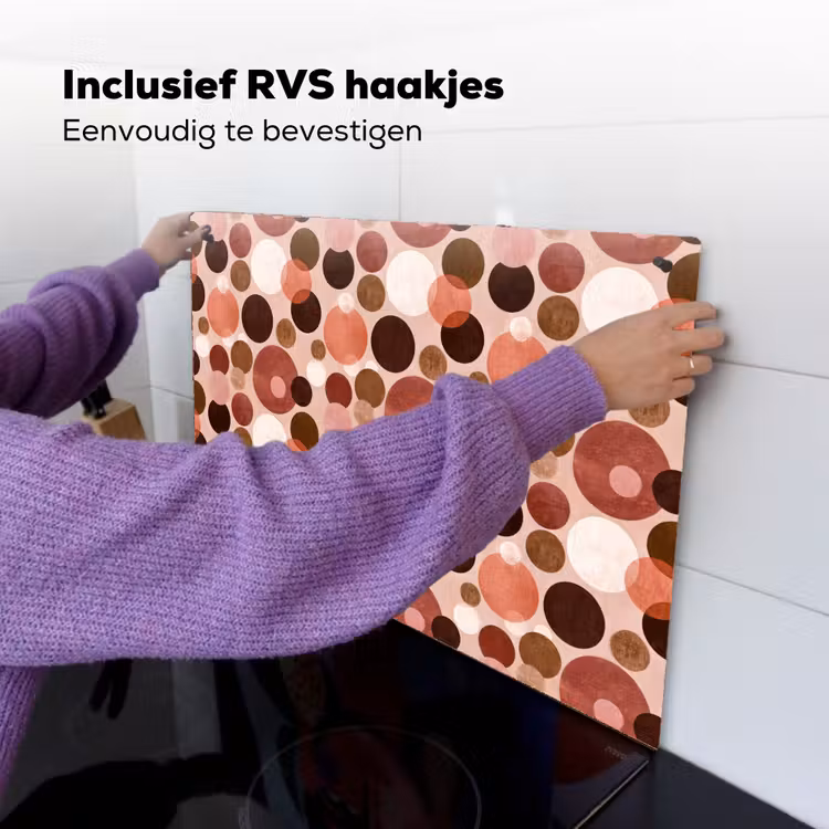 Cirkels - Modern - Kleurrijk Inductie beschemer met haakjes klein 777 -ky-ophangen-nl