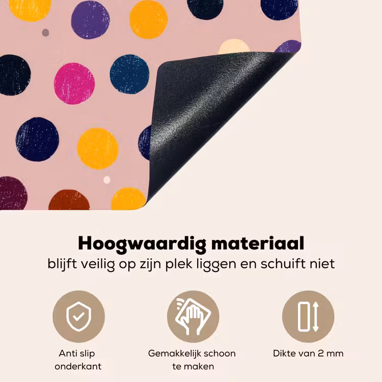 Cirkels - Patroon - Kleurrijk Inductie beschemer met haakjes klein 777 -ky-onderkant-nl