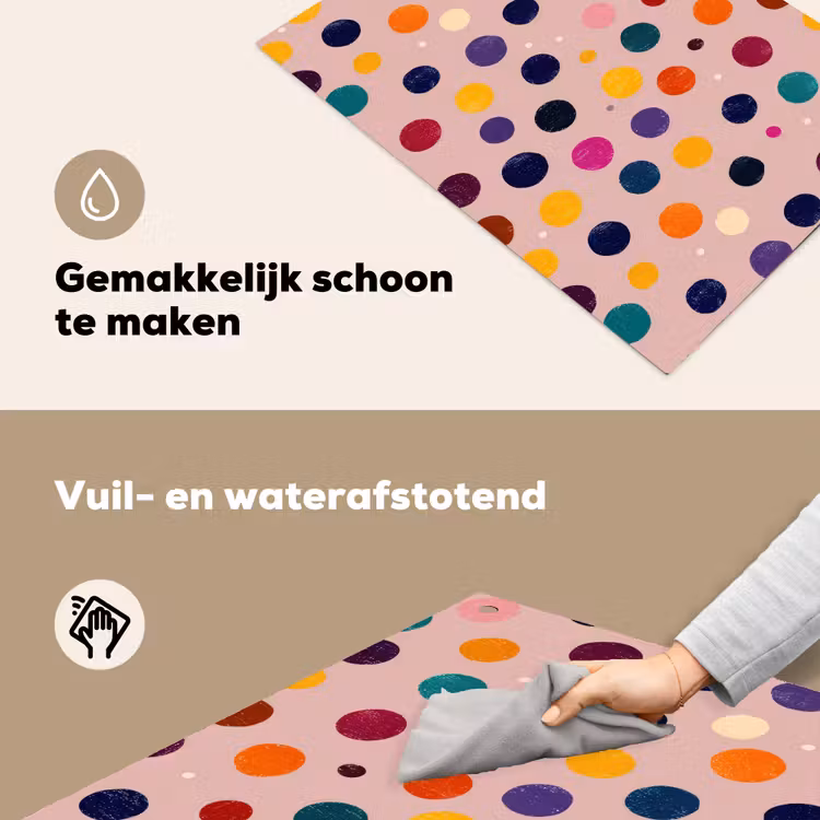 Cirkels - Patroon - Kleurrijk Inductie beschemer met haakjes klein 777 -ky-schoon-nl