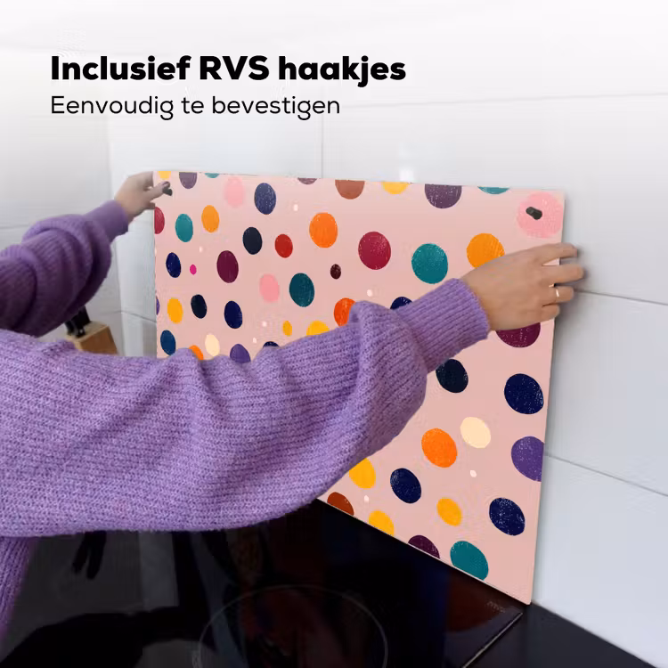 Cirkels - Patroon - Kleurrijk Inductie beschemer met haakjes klein 777 -ky-ophangen-nl