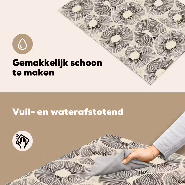 Cirkels - Patroon - Zwart Inductie beschemer met haakjes klein 777 -ky-schoon-nl