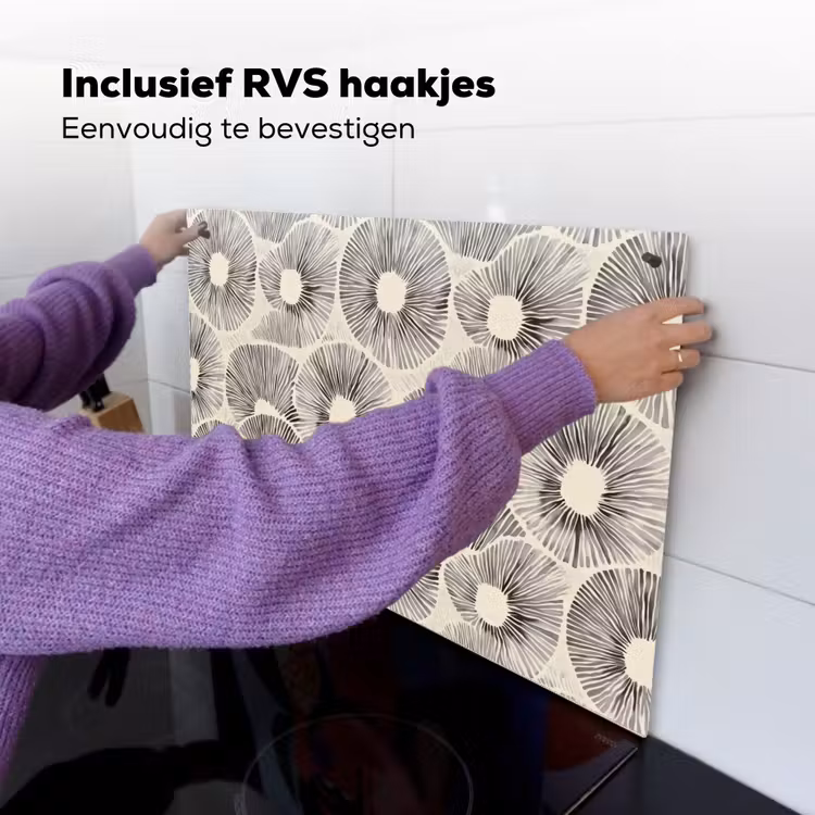 Cirkels - Patroon - Zwart Inductie beschemer met haakjes klein 777 -ky-ophangen-nl
