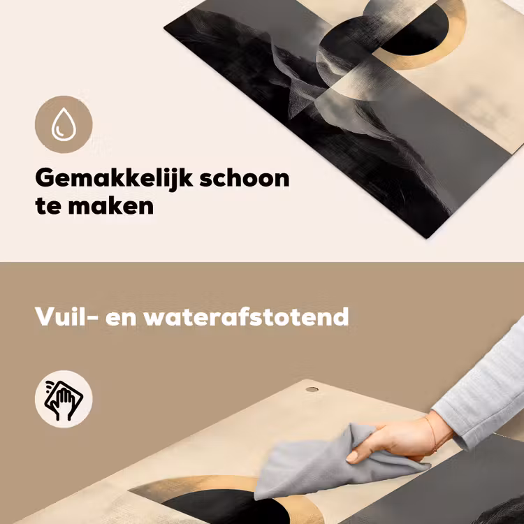 Cirkels - Schaduw - Abstract Inductie beschemer met haakjes klein -ky-schoon-nl