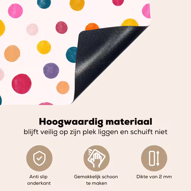 Cirkels - Speels - Kleurrijk Inductie beschemer met haakjes klein 777 -ky-onderkant-nl