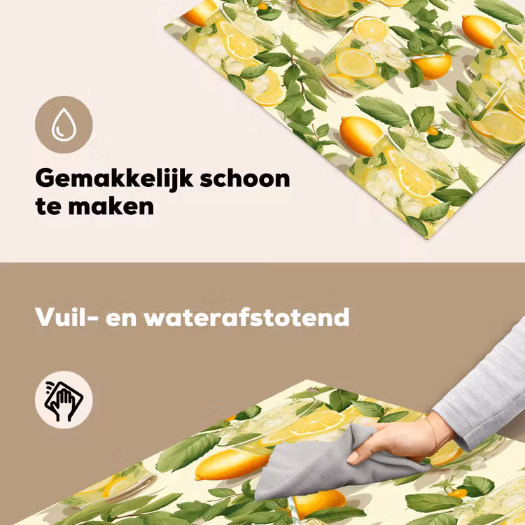 Citroen - Drankje - Glas - Munt Inductie beschemer met haakjes klein 777 -ky-schoon-nl