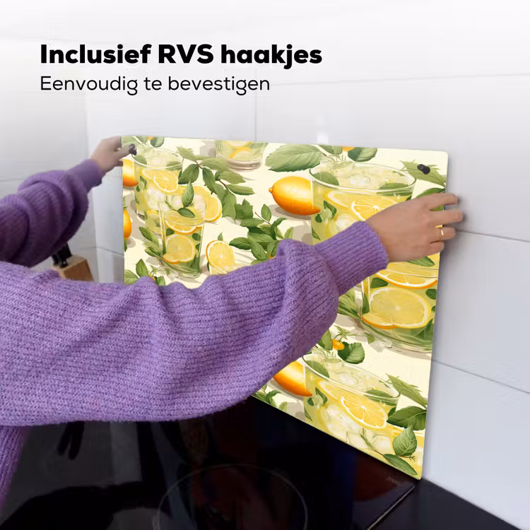 Citroen - Drankje - Glas - Munt Inductie beschemer met haakjes klein 777 -ky-ophangen-nl