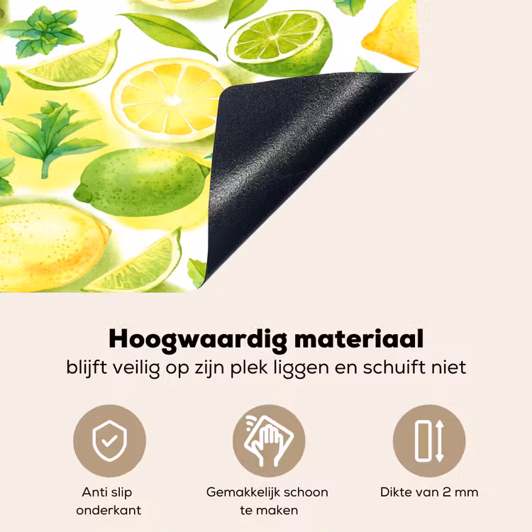 Citroen - Geel - Limoen - Groen Inductie beschemer met haakjes klein 777 -ky-onderkant-nl