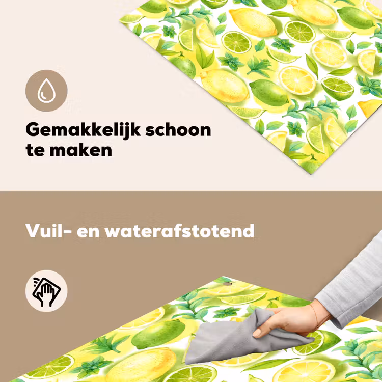 Citroen - Geel - Limoen - Groen Inductie beschemer met haakjes klein 777 -ky-schoon-nl