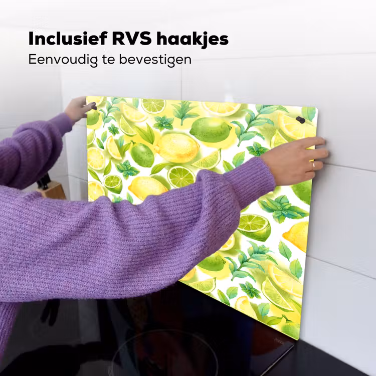 Citroen - Geel - Limoen - Groen Inductie beschemer met haakjes klein 777 -ky-ophangen-nl