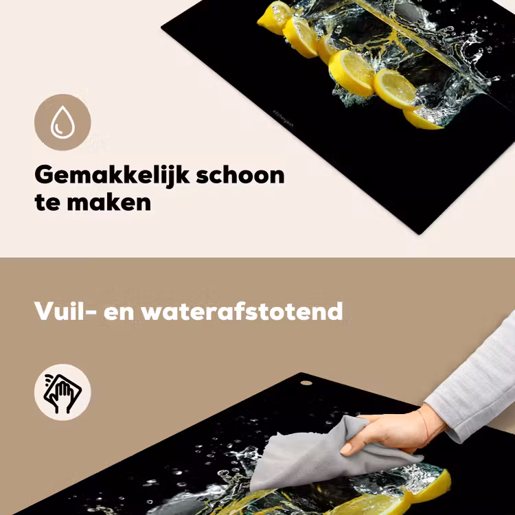 Citroen - Water - Fruit Inductie beschemer met haakjes klein -ky-schoon-nl