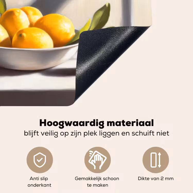 Citroenen - Stilleven - Geel Inductie beschemer met haakjes klein -ky-onderkant-nl