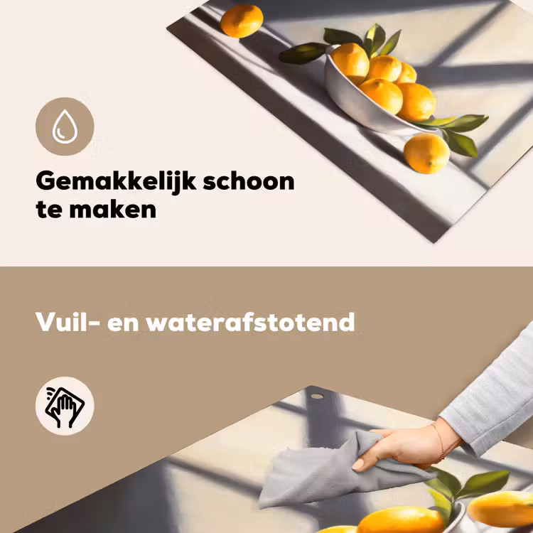 Citroenen - Stilleven - Geel Inductie beschemer met haakjes klein -ky-schoon-nl