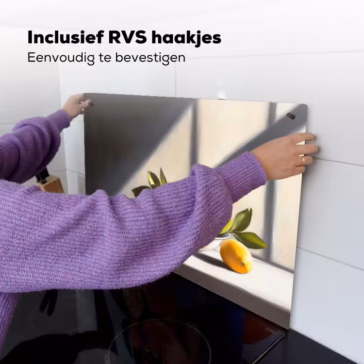 Citroenen - Stilleven - Geel Inductie beschemer met haakjes klein -ky-ophangen-nl