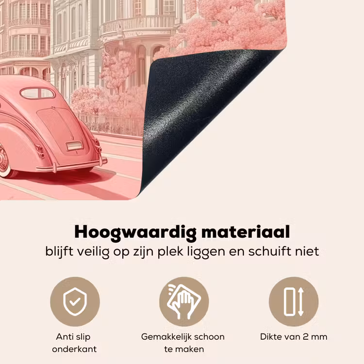 City - Car - Pink Inductie beschemer met haakjes klein -ky-onderkant-nl