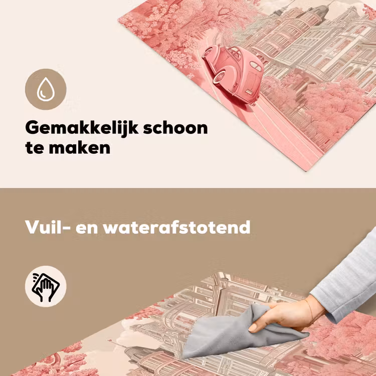 City - Car - Pink Inductie beschemer met haakjes klein -ky-schoon-nl