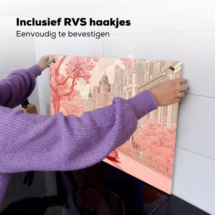 City - Car - Pink Inductie beschemer met haakjes klein -ky-ophangen-nl