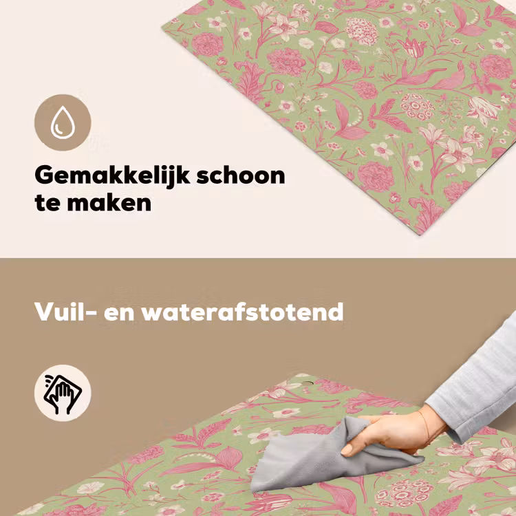 Classic - Pink - Mint Inductie beschemer met haakjes klein 777 -ky-schoon-nl