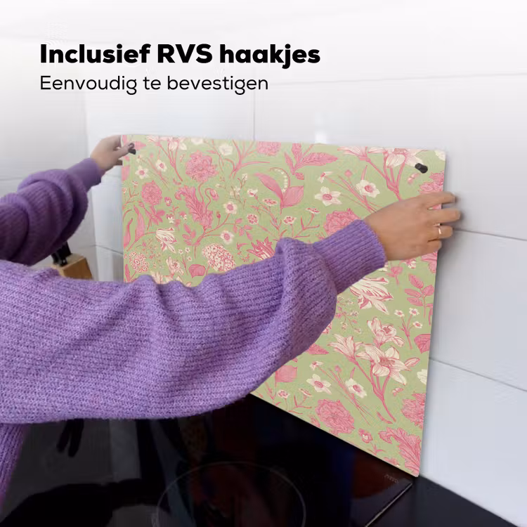 Classic - Pink - Mint Inductie beschemer met haakjes klein 777 -ky-ophangen-nl