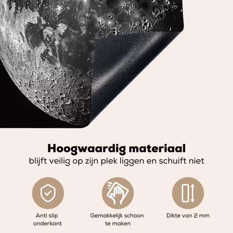 Close-up - Maan - Wit - Textuur Inductie beschemer met haakjes klein -ky-onderkant-nl