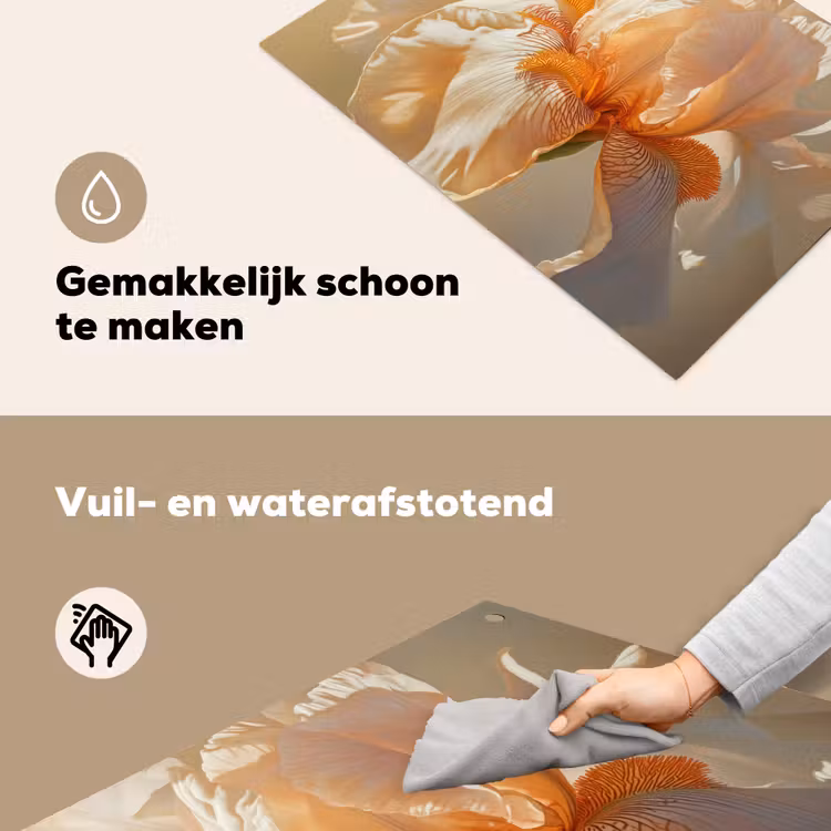 Close up - Oranje - Iris Inductie beschemer met haakjes klein -ky-schoon-nl