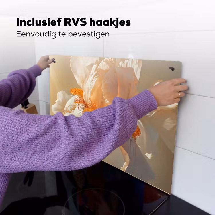 Close up - Oranje - Iris Inductie beschemer met haakjes klein -ky-ophangen-nl