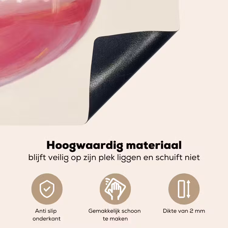 Cocktail - Framboos - Drank - Modern - Roze Inductie beschemer met haakjes klein -ky-onderkant-nl