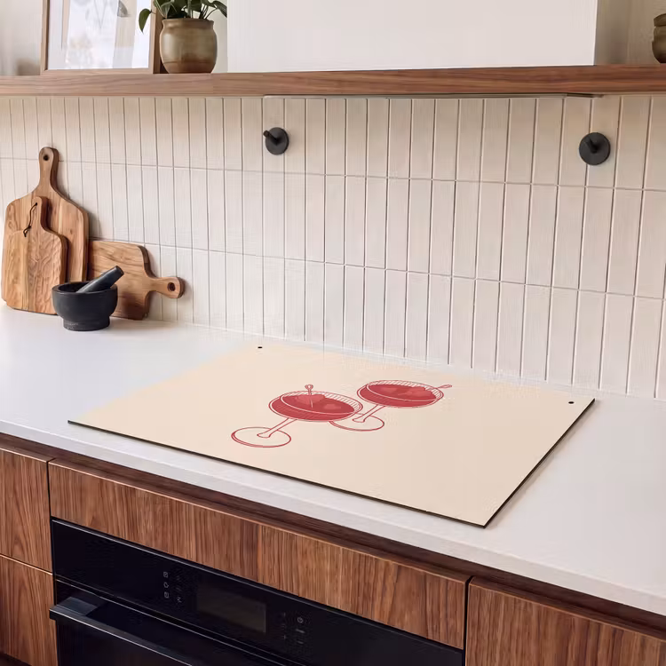 Cocktail - Hartjes - Liefde - Illustratie - Rood Inductie beschemer met haakjes klein -sfeer1