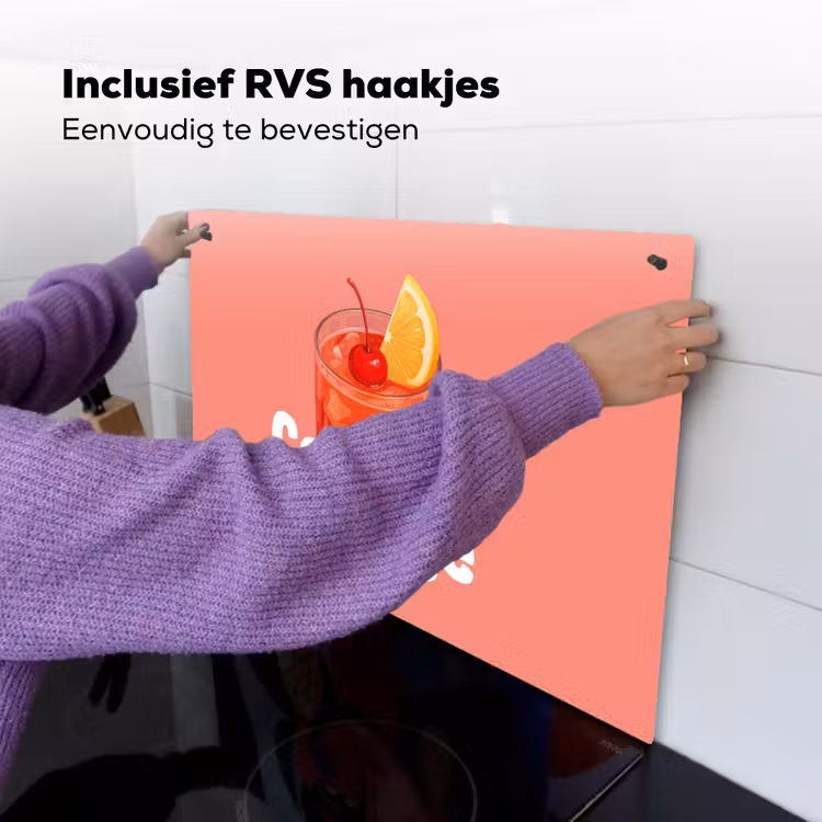 Cocktail Lounge - Glas - Koraal Inductie beschemer met haakjes klein -ky-ophangen-nl